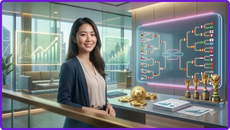 Bản đồ thế giới với 48 quốc gia được đánh dấu tham dự World Cup 2026