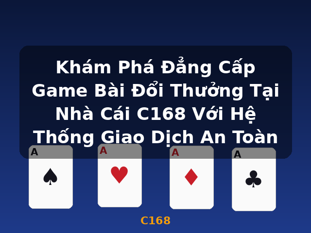 Khám Phá Đẳng Cấp Game Bài Đổi Thưởng Tại Nhà Cái C168 Với Hệ Thống Giao Dịch An Toàn - C168