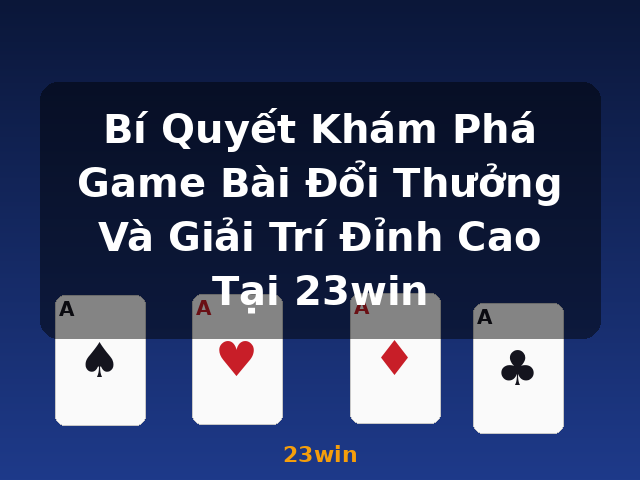 Bí Quyết Khám Phá Game Bài Đổi Thưởng Và Giải Trí Đỉnh Cao Tại 23win - 23win Bí Quyết Khám Phá Game Bài Đổi Thưởng Và Giải Trí Đỉnh Cao Tại 23win - 23win