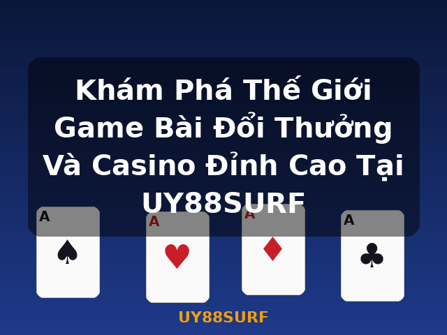 Khám Phá Thế Giới Game Bài Đổi Thưởng Và Casino Đỉnh Cao Tại UY88SURF - UY88SURF